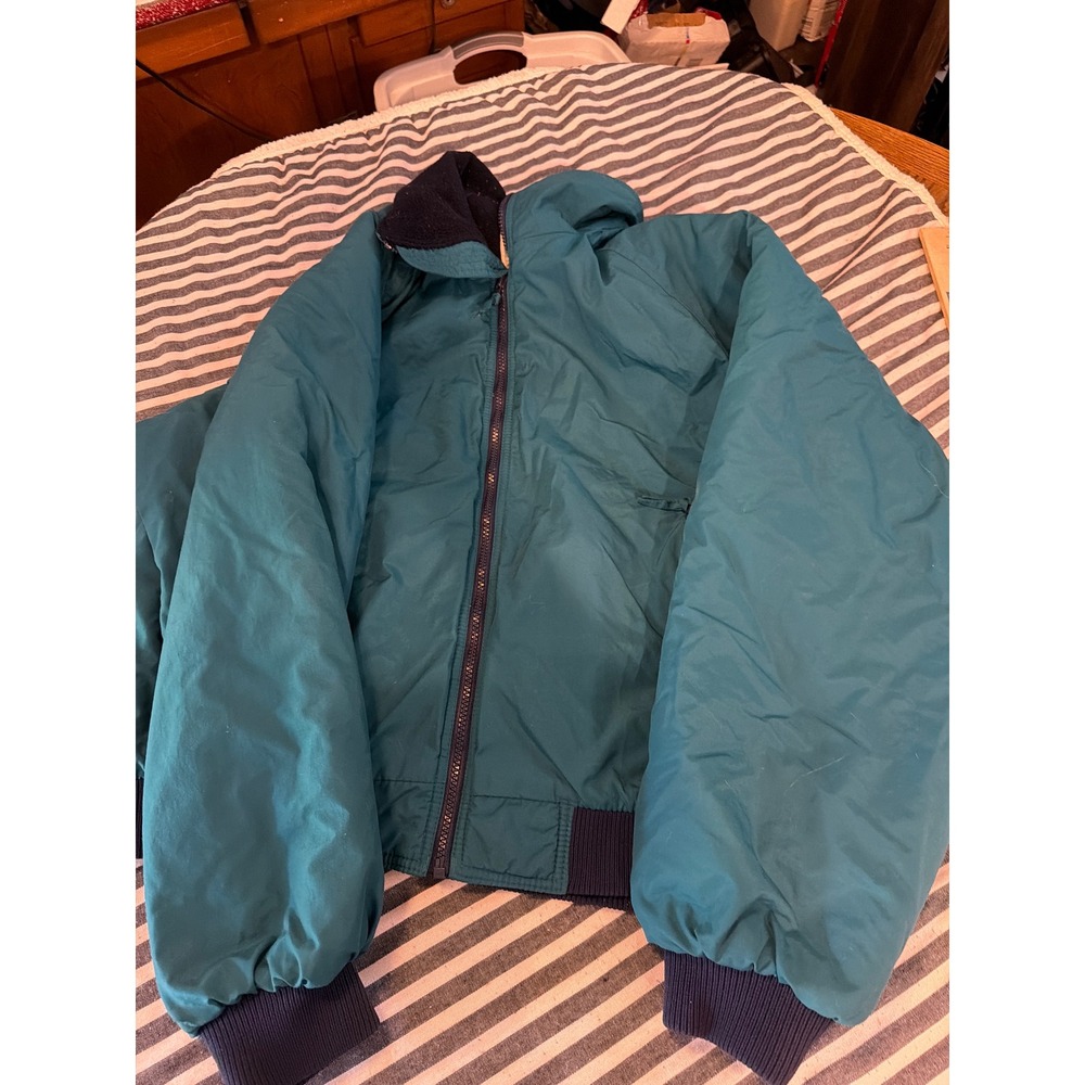 WearGuard Mens Vintage Teal Taslan Nylon Fleece Lined Bomber Jacket Style 401 L